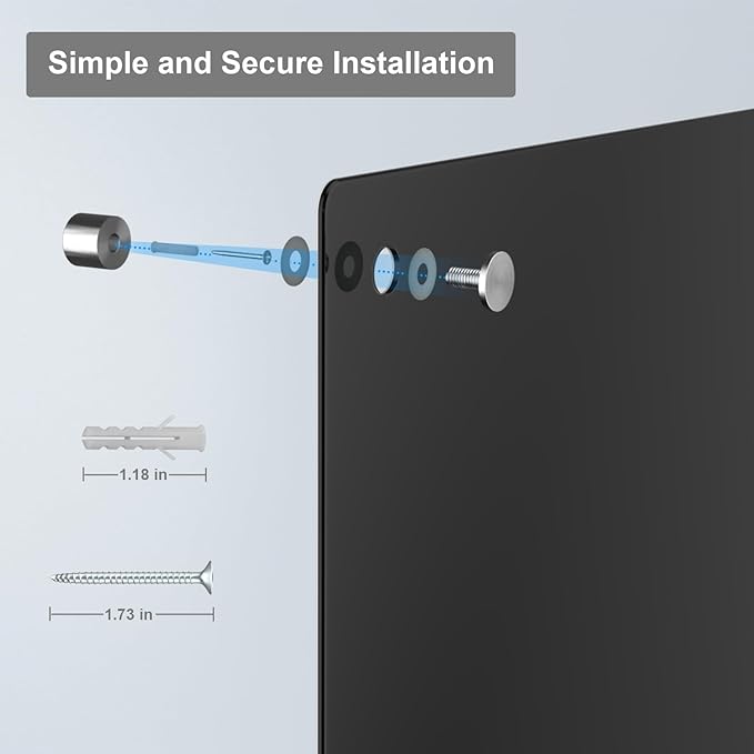 Large Black Glass Dry Erase Board, 96 x 48 Inches Magnetic Glass whiteboard,8' x 4' Frameless Blackboard for Office, Home, School