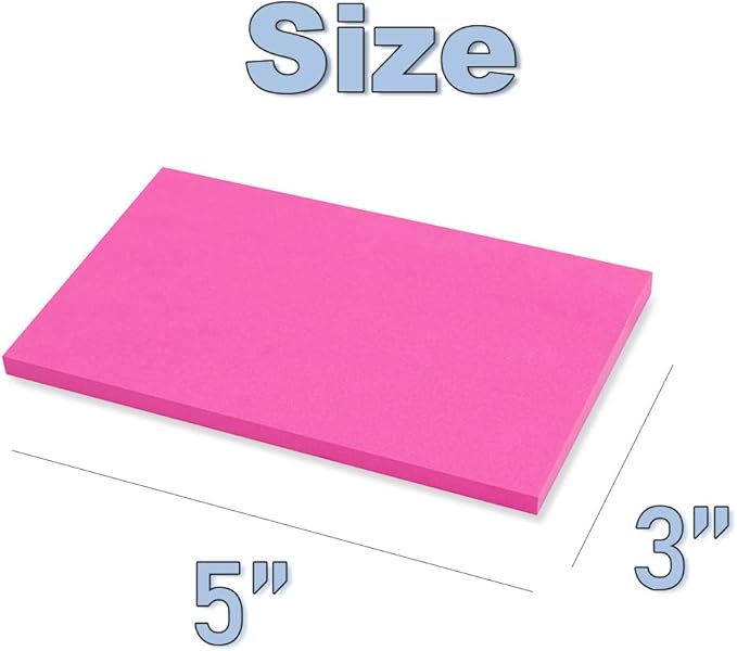 (45 Pads) Sticky Notes 3x5 in Bright Stickies Colorful Super Sticking Power Memo Pads Strong Adhesive
