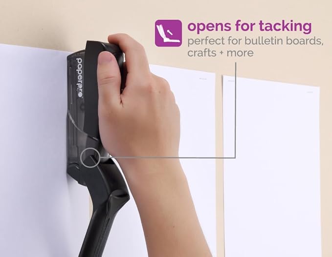 PaperPro Compact Classic Desktop Stapler, 15 Sheet Capacity, No Effort, One Finger, 80% Easier Stapling, Black