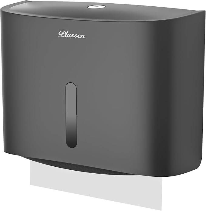 Paper Towel Dispenser Wall Mount, Adhesive No Drilling Multifold Trifold Cfold Commercial Hand Towel Dispenser,Silver-PN6015