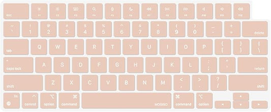 MOSISO Keyboard Cover Skin Compatible with MacBook Air 15 inch M3 A3114 M2 A2941/Air 13.6 A3113 A2681/Pro 14/16 M4 M3 M2 M1, Camel