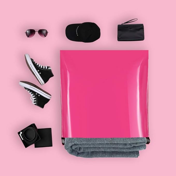 UCGOU Poly Mailers 24x24 Inch Hot Pink 50 Pack Extra Large Shipping Bags Strong Thick Mailing Envelopes Self Seal Adhesive Waterproof and Tear Proof Boutique Postal for Clothing Quilt and More