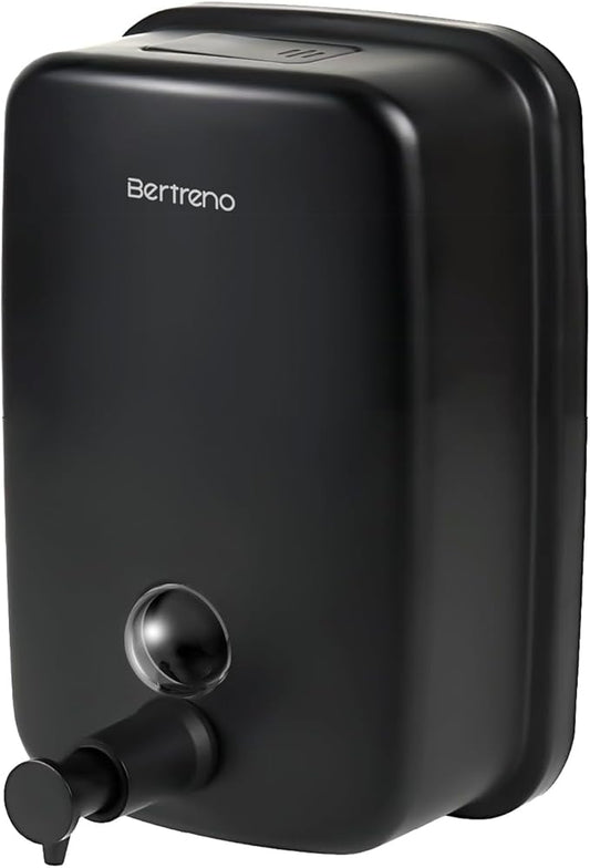 Commercial Soap Dispenser Wall Mount Stainless Steel Soap Dispensers Liquid Manual Anti-Leak Pump Hand Soap Dispenser for Bathroom Kitchen Black (17 fl.oz./500ml)