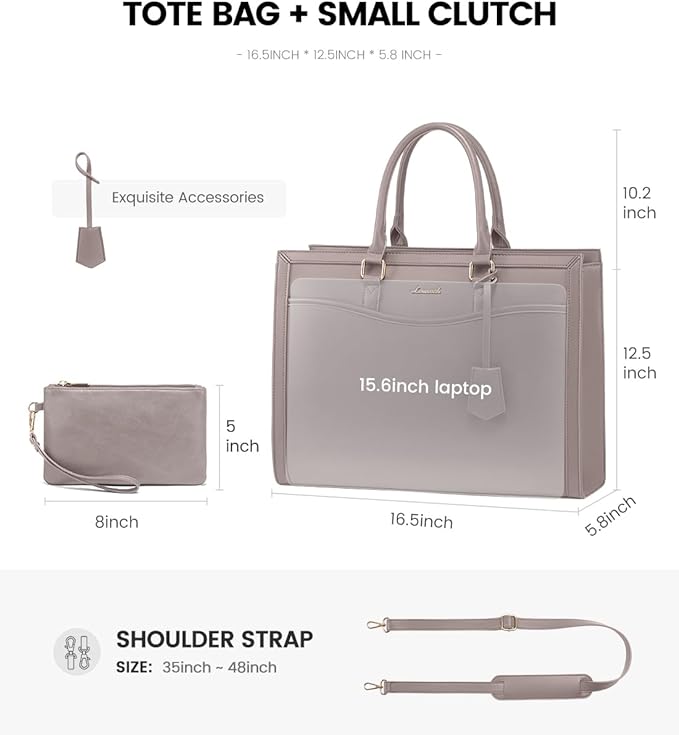 LOVEVOOK Laptop Tote Bag for Women, Office Work Bag Briefcase fit for 15.6 inch Laptop, Large Capacity Teacher Bag Handbag