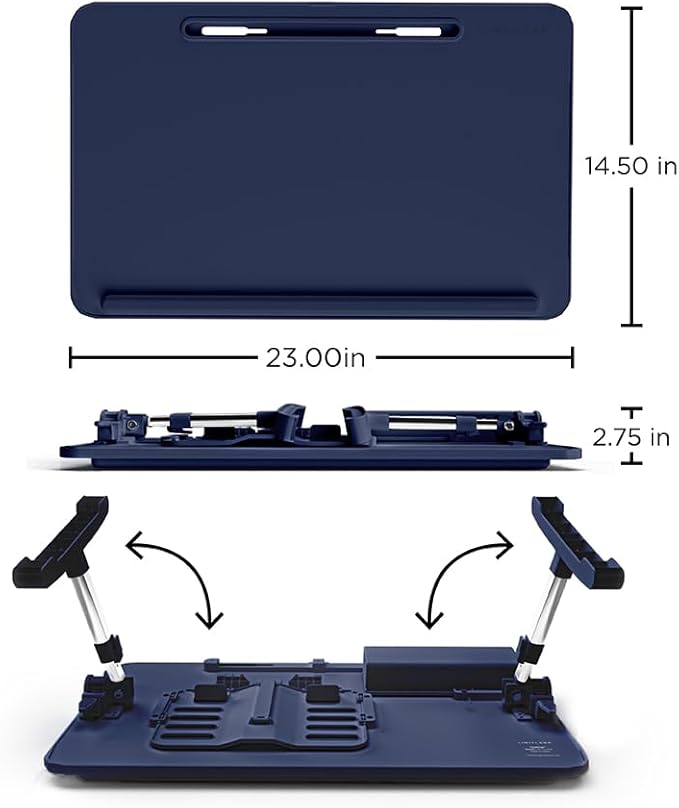 Limitless TotalDesk Portable Workstation and Lap Desk with Adjustable Height & Tilt (Navy)