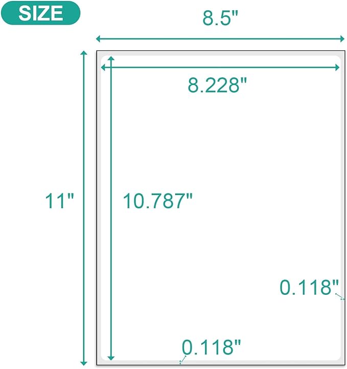 MFLABEL Full Sheet Sticker Label, Address Sticker, White Matte Label Paper, 8-1/2" x 11" Shipping Labels for Laser & Inkjet Printer (1800 Labels, 1800 Sheets)