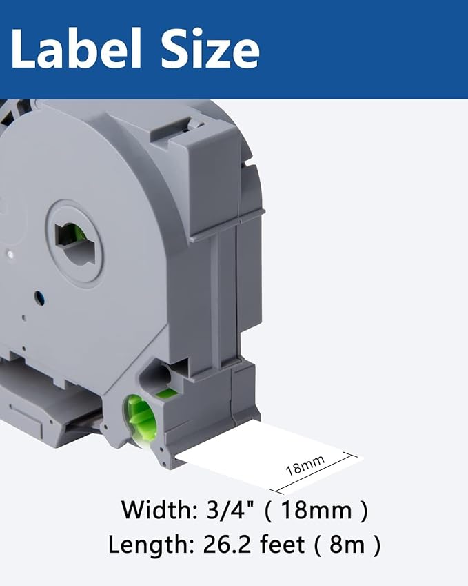 Tz 241 Tze 241 0.7 18mm Laminated White Compatible with Brother P Touch Label Maker Tape TZe-241 TZe241 Label Tape for P Touch PTD400 PTD600 PTD610bt, Black on White, 0.7" X 26.2', 3 Pack