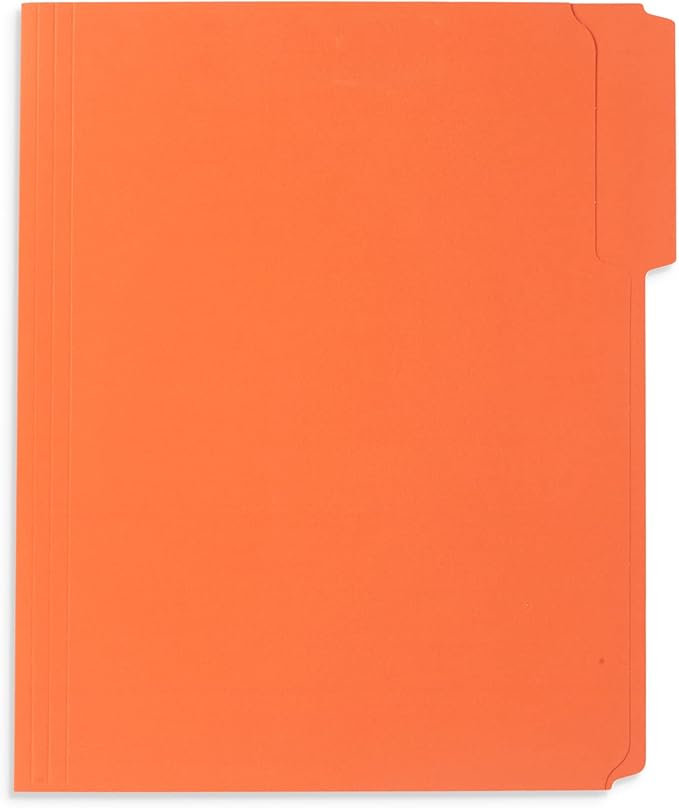 50 Orange Fastener File Folders - 1/3 Cut Reinforced Tab - Durable 2 Prongs Bonded Fastener Designed to Organize Standard Medical Files, Office Reports - Letter Size, Orange, 50 Pack
