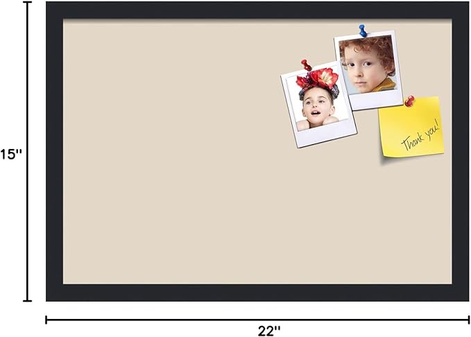 PinPix 22x15 Inch Cork Bulletin Board. This Decorative Framed Pin Board Comes with Desert Pastel Design and a Satin Black Frame. Ideal for Home Office Decor or Message Board (PinPix-1815)