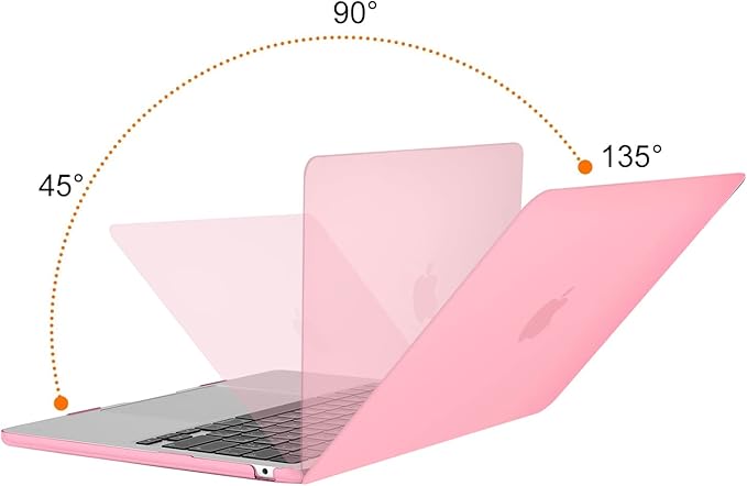 MOSISO Compatible with MacBook Air 13 inch Case 2025 2024 2023 2022 M4 A3240 M3 A3113 M2 A2681, Plastic Hard Shell&Keyboard Cover&Screen Film&Type C for MacBook Air 13.6 inch Case, Pink