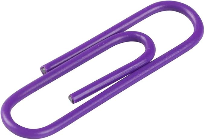 JAM PAPER Colorful Standard Paper Clips - Regular 1 Inch - Purple Paperclips - 100/Pack