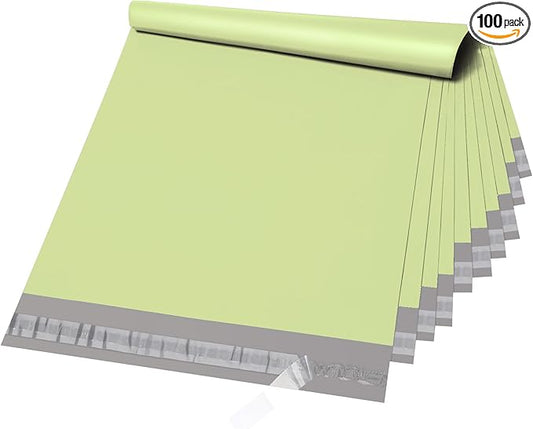 Metronic Poly Mailers 14.5X19 100PC, Strong Adhesive Shipping Bags for Clothing, Waterproof and Tear-Proof Shipping Envelopes, Packaging Bags Mailers Poly Bags, Avocado Green