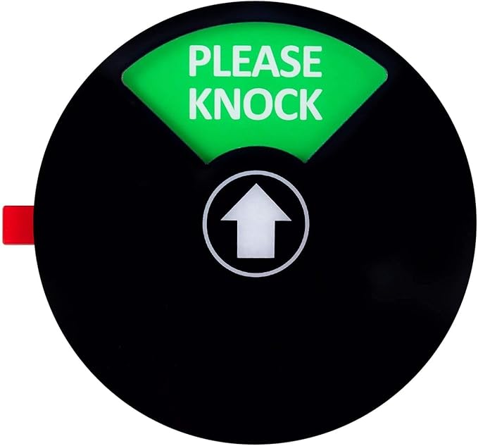 Kichwit Privacy Sign for Office Door, Do Not Disturb Sign, Out of Office, Please Knock, In a Meeting, 6 Inch, Black