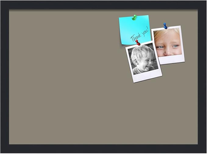 PinPix 21x15 Inch Cork Bulletin Board. This Decorative Framed Pin Board Comes with Pewter Design and a Satin Black Frame. Ideal for Home Office Decor or Message Board (PinPix-1812)