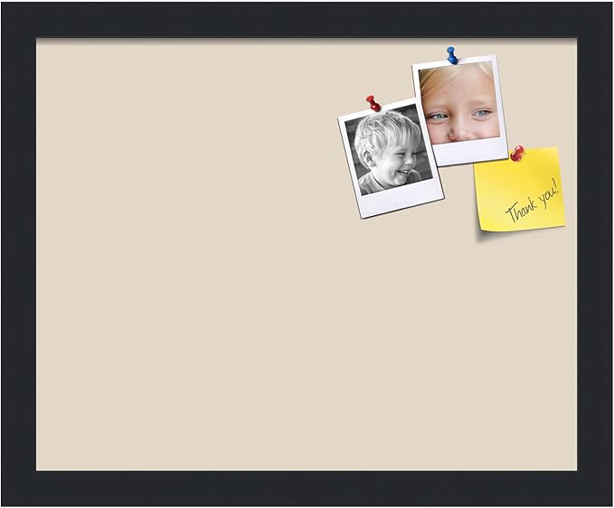 PinPix 15x12 Inch Cork Bulletin Board. This Decorative Framed Pin Board Comes with Desert Pastel Design and a Satin Black Frame. Ideal for Home Office Decor or Message Board (PinPix-1815)