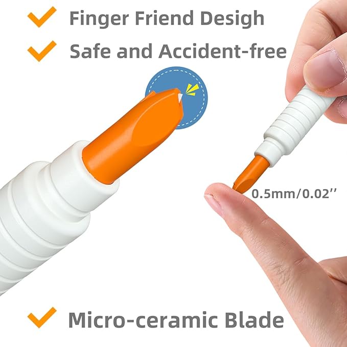 Ceramic Box Cutter Mini Pen Craft Cutting Tools Precision Cutter Safety Package Opener cutter for Crafting Pen with 1 Replacement Blade