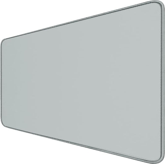 Large Gaming Mouse Pad with Stitched Edges, Durable Non-Slip Natural Rubber Base, Waterproof Computer Keyboard Pad Mat for Esports Pros/Gamer/Desktop/Office/Home - Grey