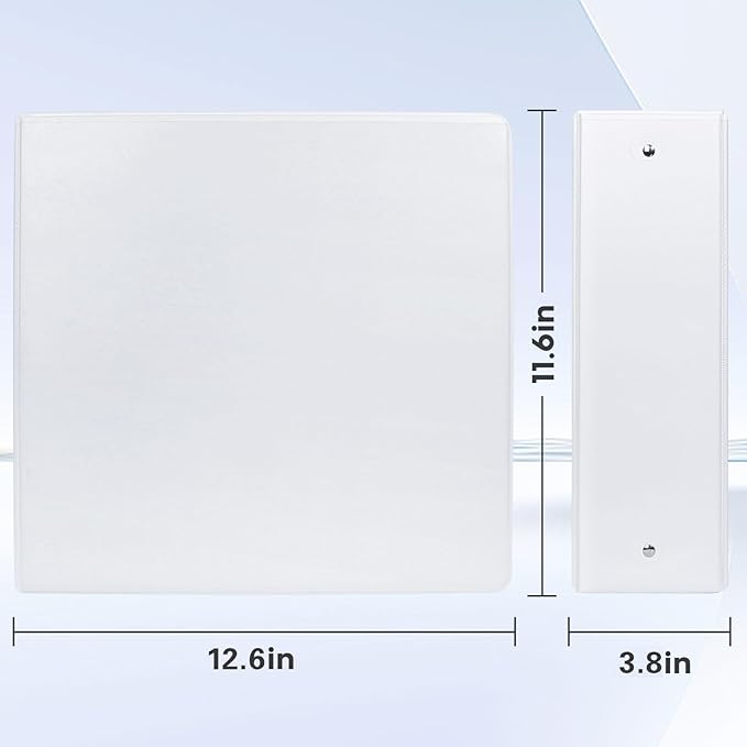 Comix Sturdy 3 inch Round Ring View Binder, Basic 3 Ring Binder 600-Sheet Capacity, Fit 8.5" x 11" Paper, 10 Pack (White)