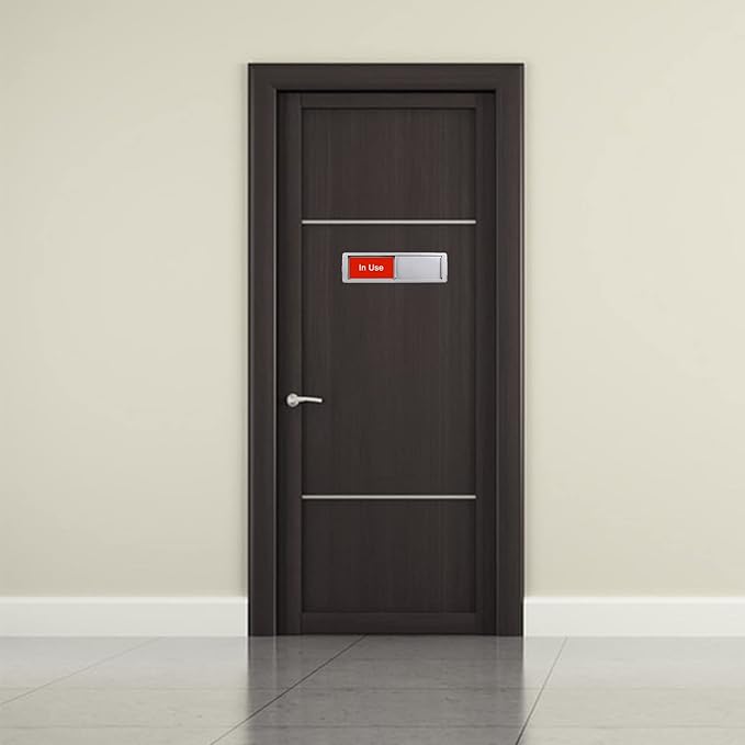 Available or In Use,for Home Office Hotles Hospital Restroom, Vacant Occupied Slider Door Tells Whether Room in Use or Available, 7'' x 2''