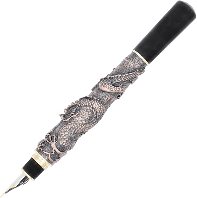 Gullor Basso-relievo Pen, Chinese Dragon, Medium Nib, a Heavy Noblest Pen Medium Nib