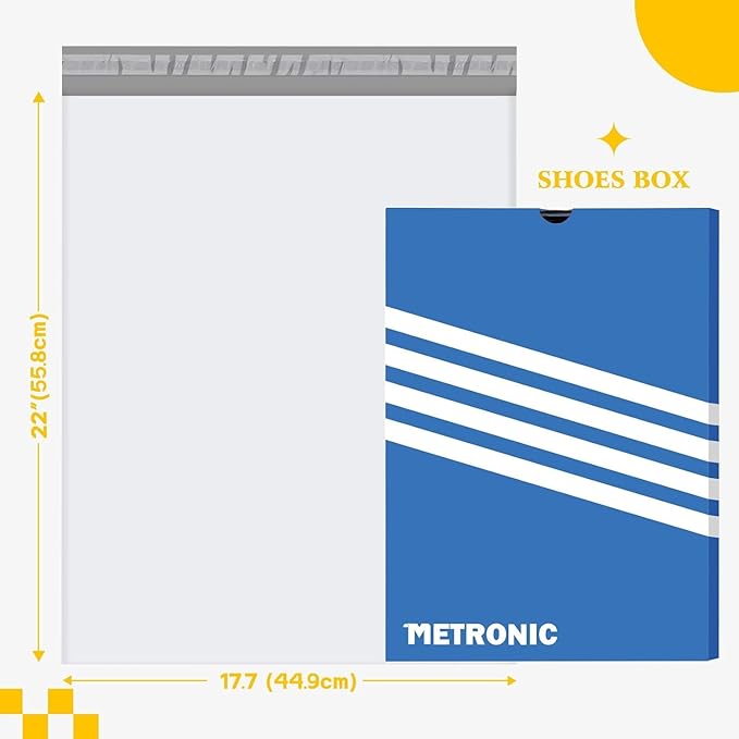 Metronic Poly Mailers 17.7x22 600Pack, Large Shipping Bags for Clothes Bulk,Strong Self Adhesive Shipping Envelopes for Small Business,Waterproof Mailing Envelopes Bulk for Packaging White