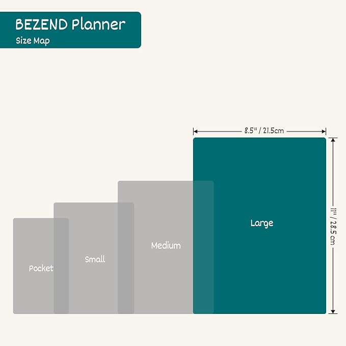 BEZEND 2026 Planner Weekly and Monthly (8.5" x 11"), Large 2-Column Calendar Book (Jul 25-Dec 26), Dual Schedule for Daily Appointment, Inner Pocket & Tabs, PU Leather Hardcover - Prussian Blue