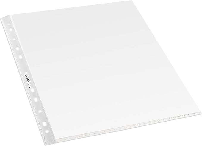 TYH Supplies 50 Pack Clear Sheet Protectors for 3 Ring Binder | 8.5 x 11 Inch | Non-Glare Standard 11 Hole Plastic Page Protectors for Home, Office, and School | Top Loader Plastic Sleeves