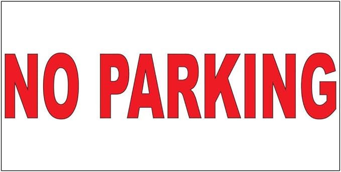 No Parking Red Decal Sticker Retail Store Sign 4.5 X 12 Inches
