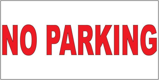 No Parking Red Decal Sticker Retail Store Sign 4.5 X 12 Inches