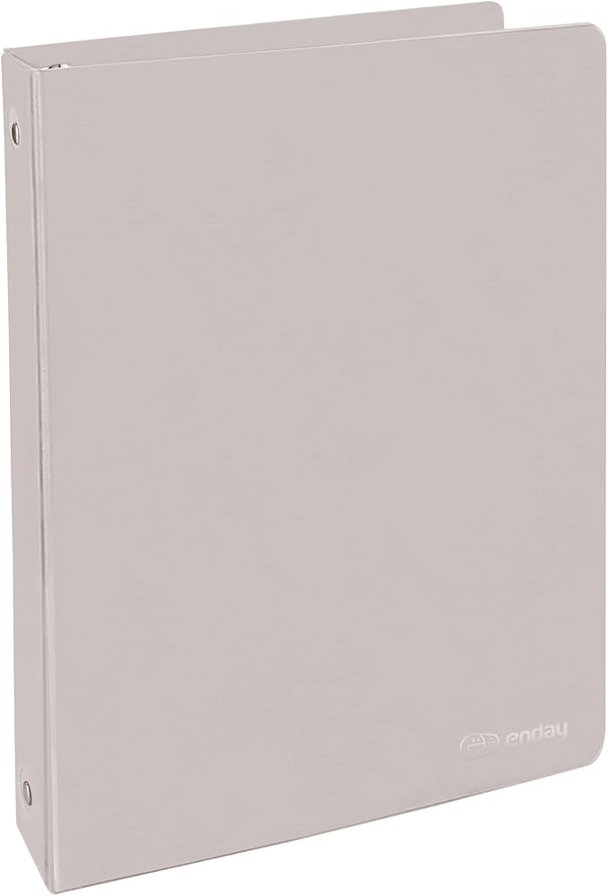 1 Inch 3 Ring Binder 1” Binder Grey Clear View Cover with 2 Inside Pockets, Colored School Supplies Office and Home Binders – by Enday