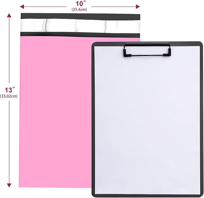Poly Mailers 10x13 Inch 200 Pcs, Pink Shipping Bags, Mailing Envelopes with Self Seal Adhesive Strip, Waterproof and Tear-Proof Poly Bags for Non-Fragile Items