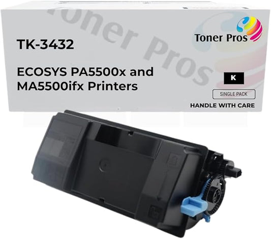 Toner Pros Toner Replacement Cartridge – Compatible for Kyocera TK-3432 (TK3432, 1T0C0W0US0) – Black Toner Replacement for ECOSYS PA5500x, MA5500ifx Laser Printers – High Yield, 21,000 Pages