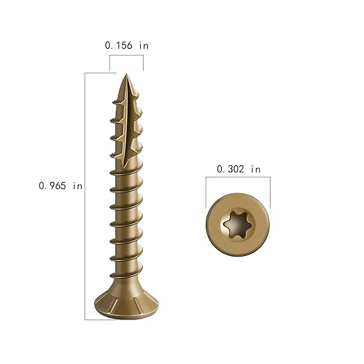 #8 * 1" Deck Screws, (480pcs) 2 lbs.Exterior Wood Screws, Rust Resistant epoxy Coated, Bronze, T20 Star Bit