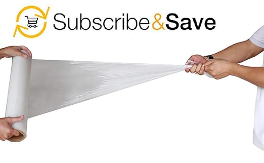 APQ 4 rolls of Cast Hand Stretch Film 18" x 2000'. Hand Stretch Wrap, 60 Gauge Thickness. Excellent Tear Resistance. Clear Residue Free Film for Moving, Shipping, Wrapping. Industrial Grade Cast Film.