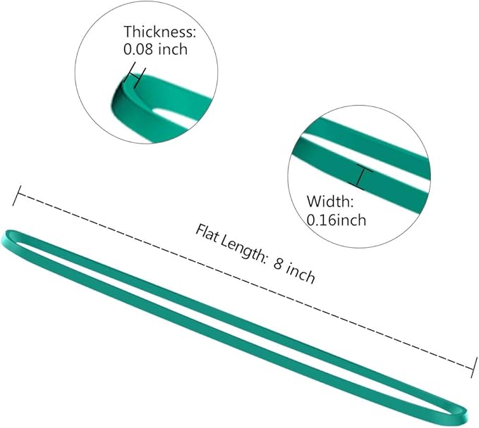 Coopay 180 Pieces Large Rubber Bands Bulk, 8 Inches Heavy Duty Strong Elastic Bands for Office Supply School Home, Securing Trash Can Garbage Cans, File Folders (Green)
