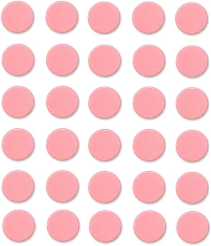 Qualsen Refrigerator Magnets - 30pcs Strong Mini Magnets for Fridge, Whiteboard, Locker, Kitchen, Office (Pink)
