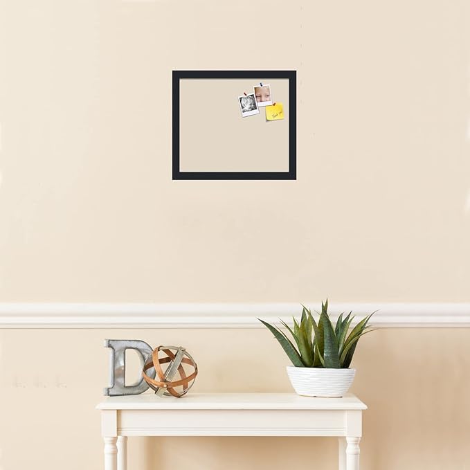 PinPix 14x12 Inch Cork Bulletin Board. This Decorative Framed Pin Board Comes with Desert Pastel Design and a Satin Black Frame. Ideal for Home Office Decor or Message Board (PinPix-1815)