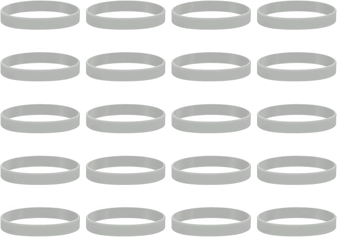 MECCANIXITY 100Pcs Silicone Rubber Bands Non-slip 4 Inch Flat Elastic Rubber Wrapping Bands for Books, Traps, Art, Wrapping Paper, Cord Wraps, Gray