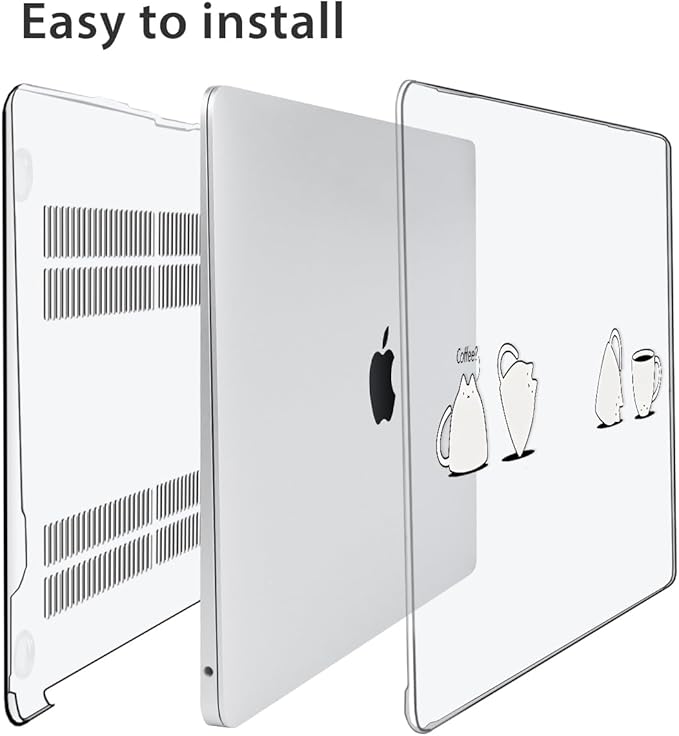 for MacBook Air 13 inch Case 2018 2019 2020 2021 2022 Release A2337 M1 A2179 A1932 Retina Display & Touch ID, Plastic Hard Shell Case +Keyboard Cover+Screen Protector+Webcam Cover, Cups