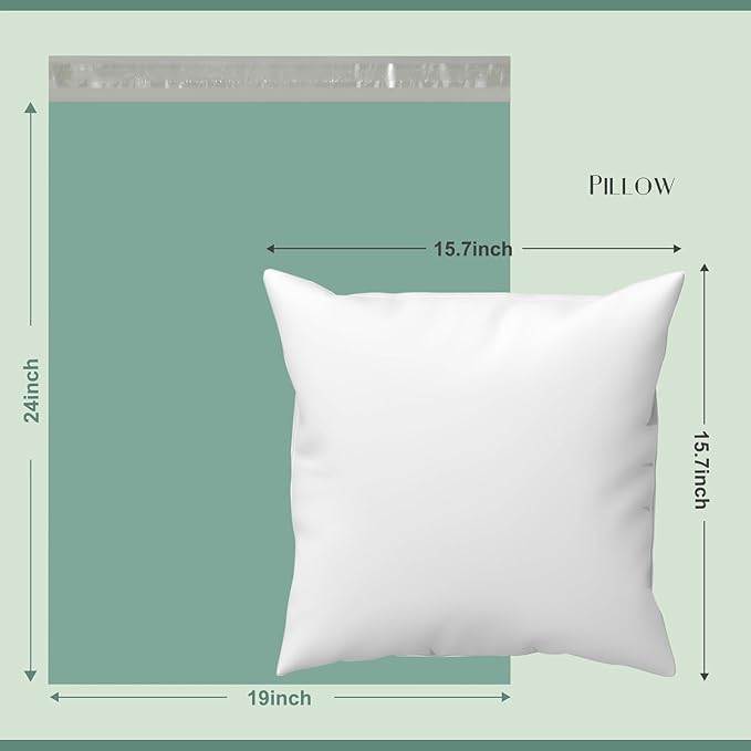 Metronic 19X24 500Pack Poly Mailers Strong Adhesive Shipping Envelopes for Clothing, Waterproof Shipping Bags for Small Businesses, Flexible Mailers Poly Bags for Shipping, Grayed Jade Green