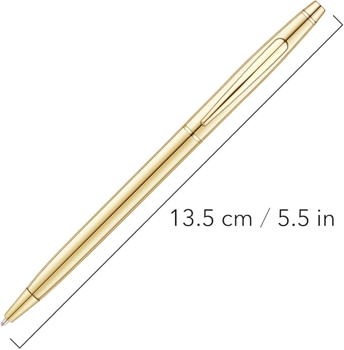 Unibene 12 Pack Slim Gold Ballpoint Pens Black Ink 1 mm - Black ink, Nice Gift for Business Office Students Teachers Wedding Guest