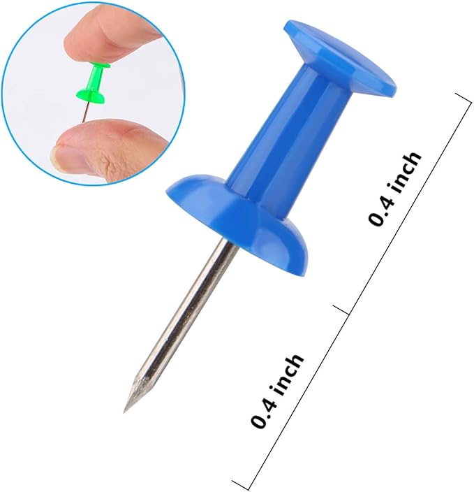 Yalis Push Pins 600 Count, Standard Multicolored Thumb Tacks Steel Point and Colors Plastic Head