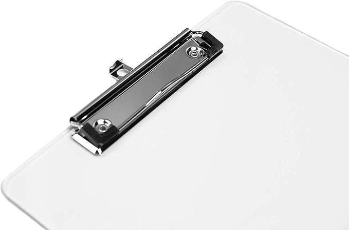 Plastic Clipboards (Set of 12) Transparent Clipboard (Clear) Strong 12.5 x 9 Inch | Holds 100 Sheets! Acrylic Clipboards with Low Profile Clip | Bulk Back to School Supplies for Teachers