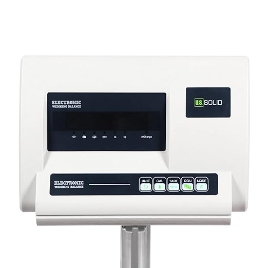U.S. Solid Bench Scale - 130 lb x 0.002 lb Stainless Steel Postal Package Shipping Scale Digital Bench Platform Balance with 16 inch x 20 inch Platform, Lb/Kg