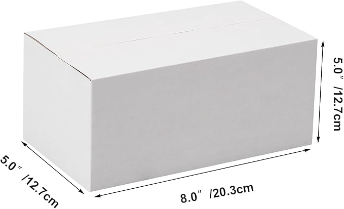 8x5x5 Shipping Boxes Set of 40, White Kraft Corrugated Cardboard Small Boxes Mailers for Business Packaging Box
