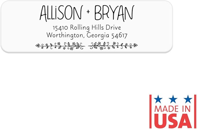 Black and White Botanical Rolled Address Labels / 250 Personalized Return Address Labels/Designer Address Stickers in Elegant Plastic Dispenser