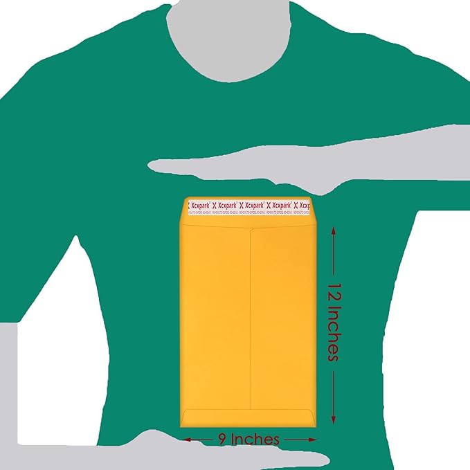 250 PCS 9x12 inches Security Catalog Envelopes Printable Self Seal Envelopes, Anti Tear brown Kraft Envelopes for Invitation Cards, Pictures, Photos, Documents