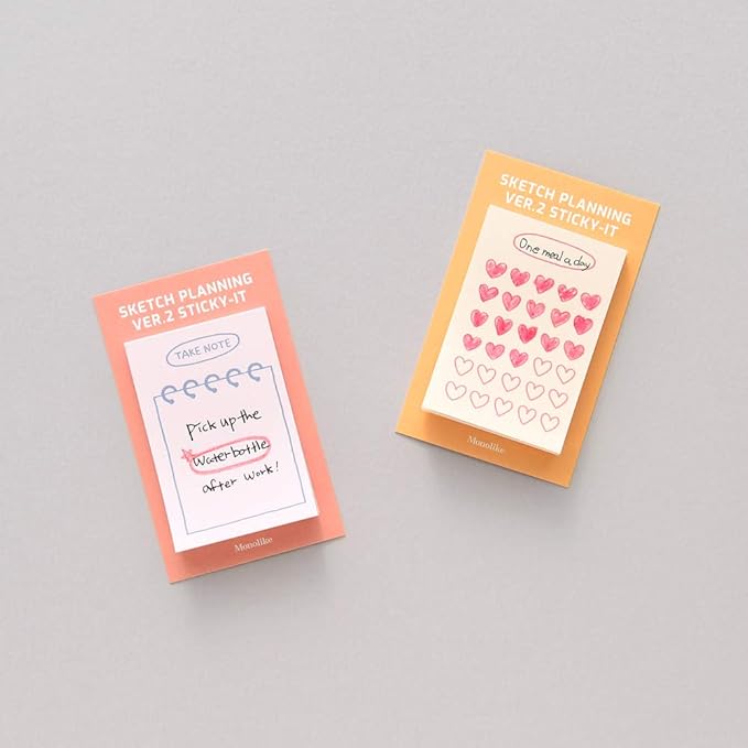 Monolike Sketch Planning Ver.2 Sticky-it - 5p Set Self-Adhesive Memo Pad 50 Sheets