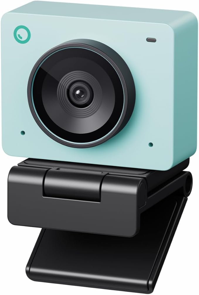 OBSBOT Meet 2-4K Webcam for PC with 1/2" Sensor, AI Framing & Autofocus, Beauty Mode, Lightweight, Gesture Control, HDR, Dual Microphone, 60 FPS, Web Cam for Streaming, Meeting, Gaming. (Aurora Green)