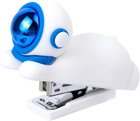 Honagu Cute Stapler, Cartoon Stereoscopic Silicone Stapler, Labor-Saving Office Supplies, Desktop Stationery Gift for Students Kids (White)